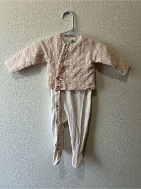 Baby Dior Quilted Jacket and Footed Outfit